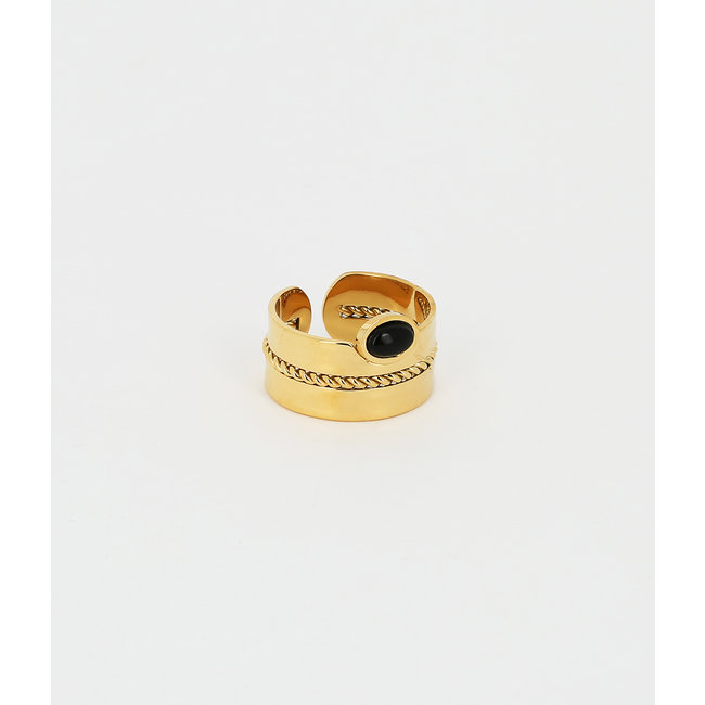 ZAG  Bijoux Trendy ringen in goud met zwart