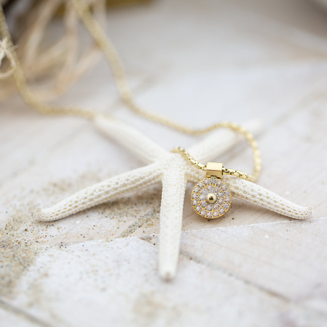 ZAG  Bijoux Ketting goud met zirconia ronde hanger