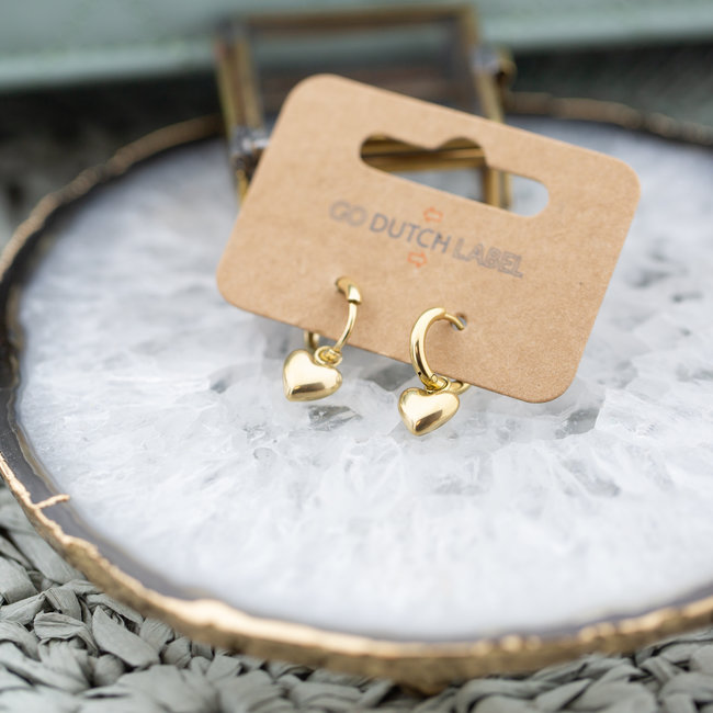 Day & Eve  Goud hart oorbellen
