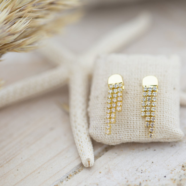 Biba Sparkle oorstekers met crystal steentjes