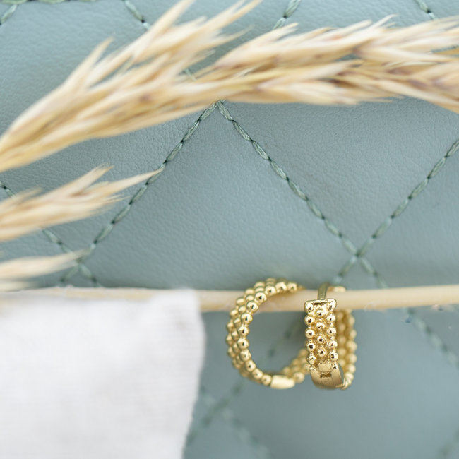 Bolletjes creolen breed goud