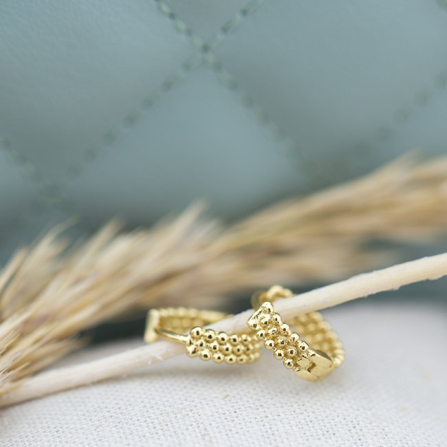 Bolletjes creolen breed goud