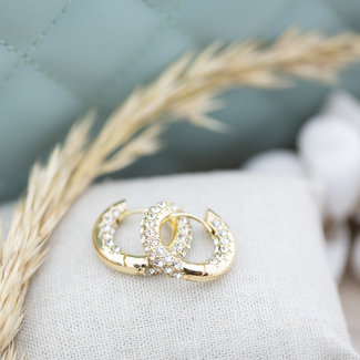 Day & Eve  Creool oorbellen met glitter allover