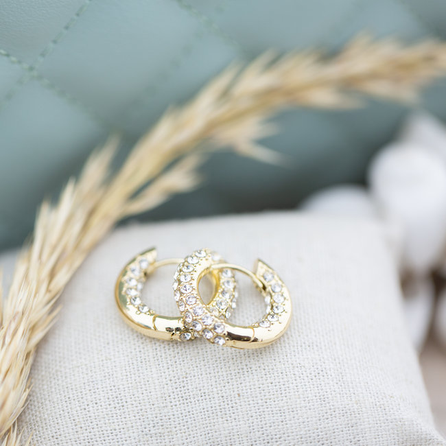 Day & Eve  Creool oorbellen met glitter allover