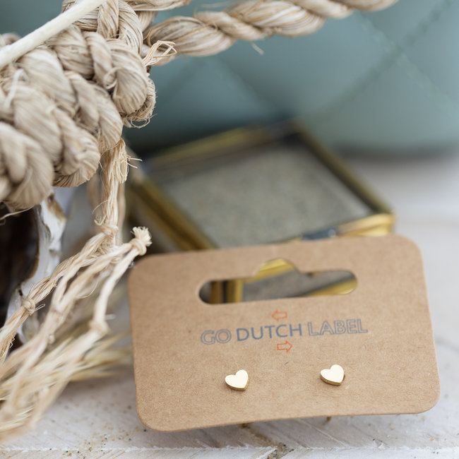 Day & Eve  Goud kleine hart oorbellen