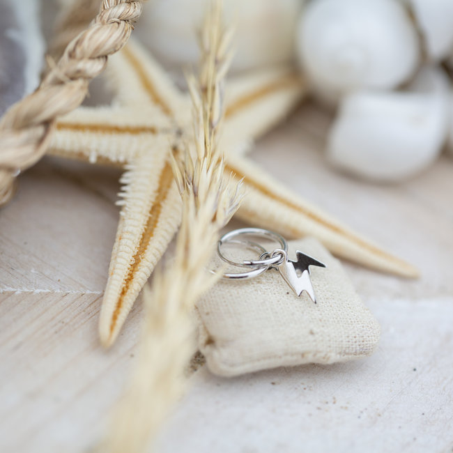 KARMA Hoops Symbols Lightning Silver