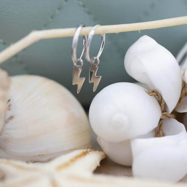 KARMA Hoops Symbols Lightning Silver