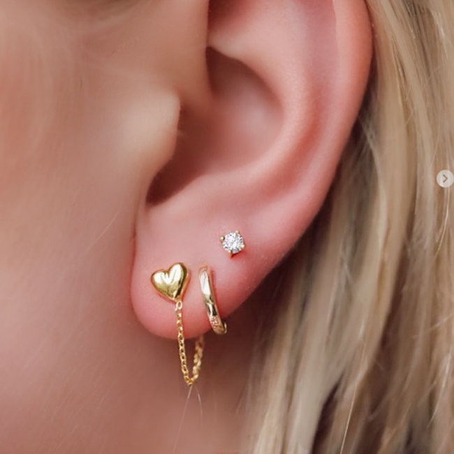 KARMA Goud oorbellen met hartjes