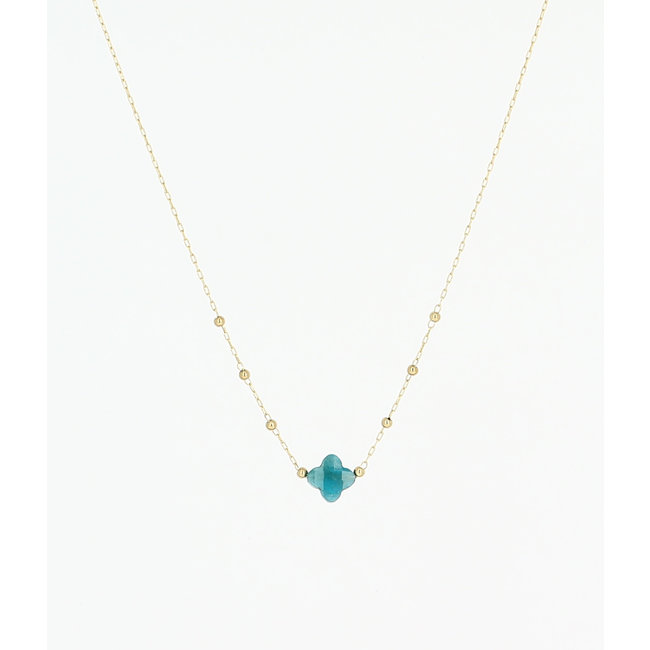 ZAG  Bijoux Groen turquoise klaver ketting
