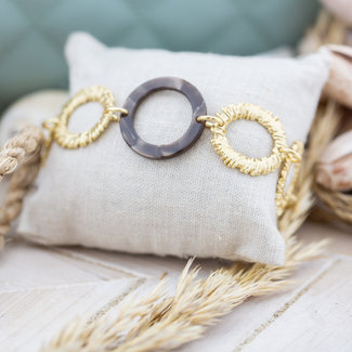 Biba Bruin met goud ringen armband goud