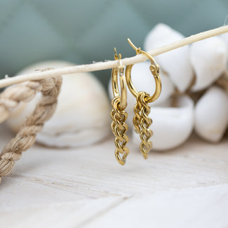 Day & Eve  Goud schakel creool oorbellen