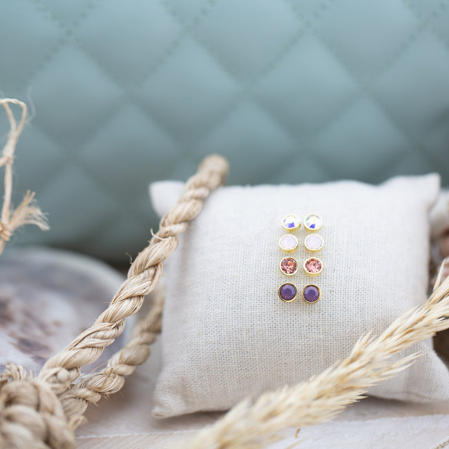 Biba Goud oorknopjes met steentje