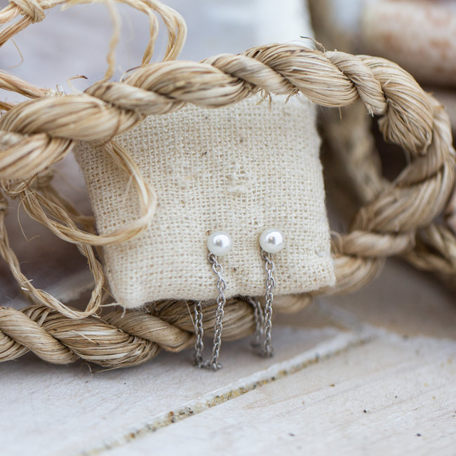 Chain Single Pearl silver