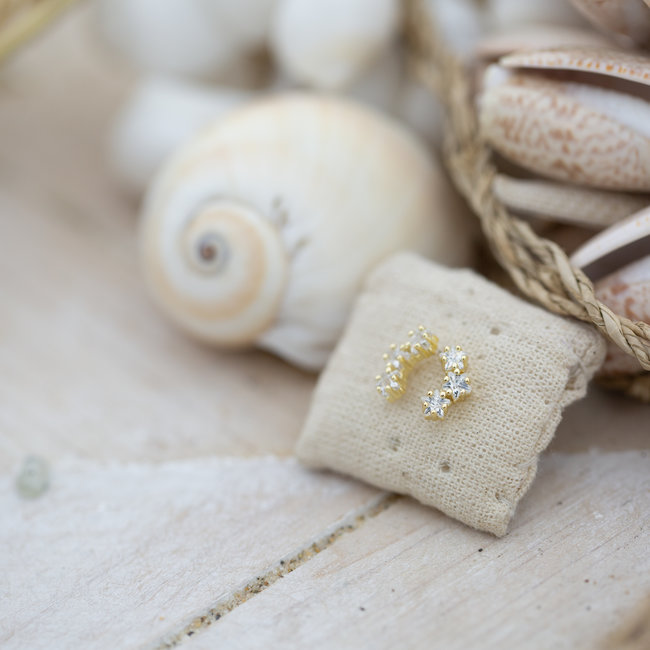 KARMA Zirconia Symbols Triple Bow Goldplated