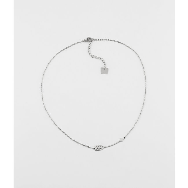 Zilver ketting me tpijl