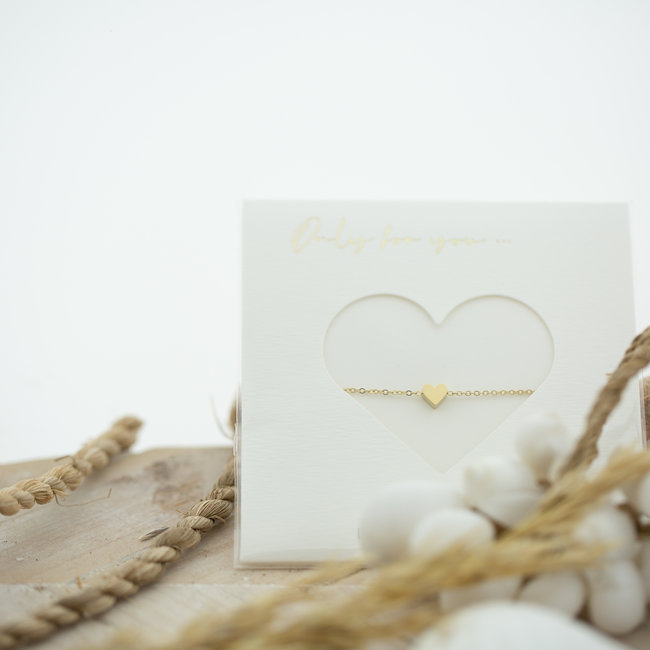 Goud hart armband in cadeau verpakking