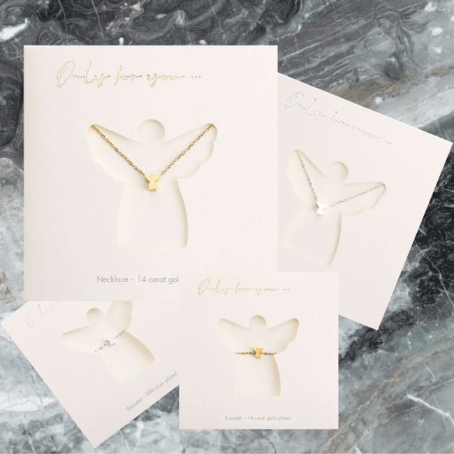 Beadle Zilverkleurige engel ketting in leuke verpakking