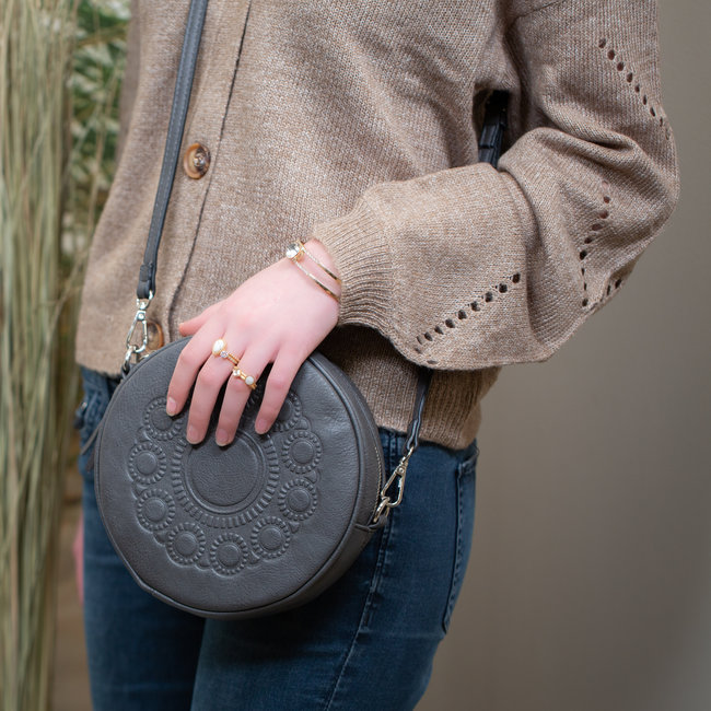 Zeeuws Stoere ronde zeeuwse knop tas grijs