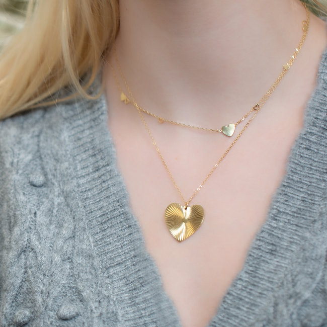 Day & Eve  Goud ketting met hart