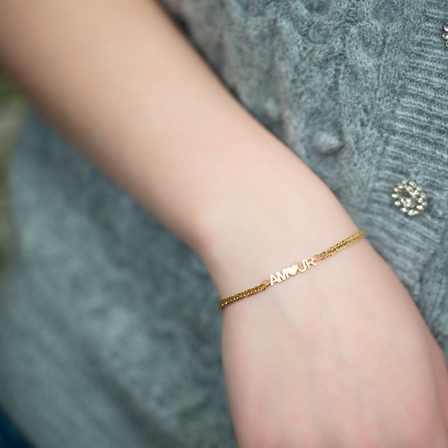 Day & Eve by Go Dutch Label Goud schakelarmband amour