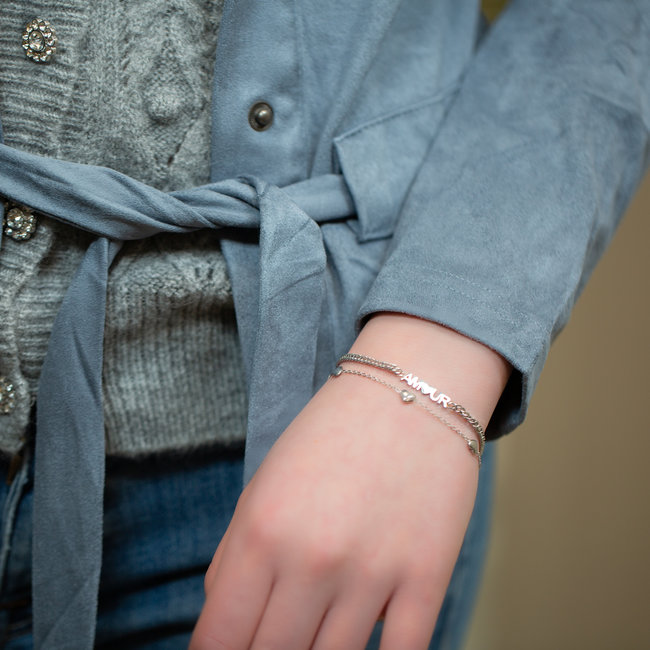 Armband amour of hartjes zilver