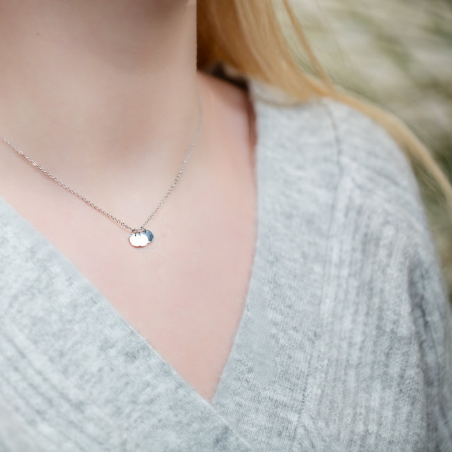 Day & Eve  Ketting muntjes zilver