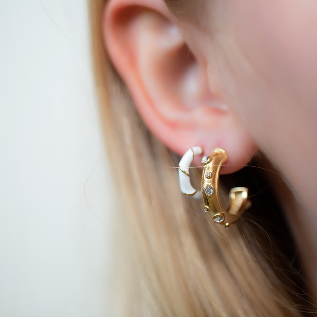 By Jam Gioielli Goud oorbellen parels