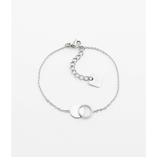 armband zilver met twee cirkels