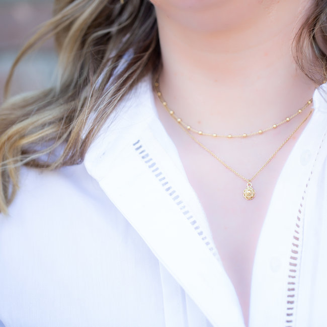 Zeeuws Layer dubbele zeeuwse knop ketting goud