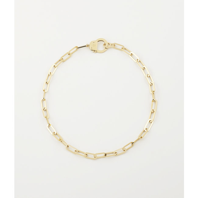 Goud schakelketting met handboei slot