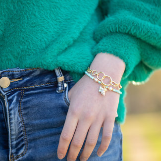 Biba Armbandje goud of mint schelpje