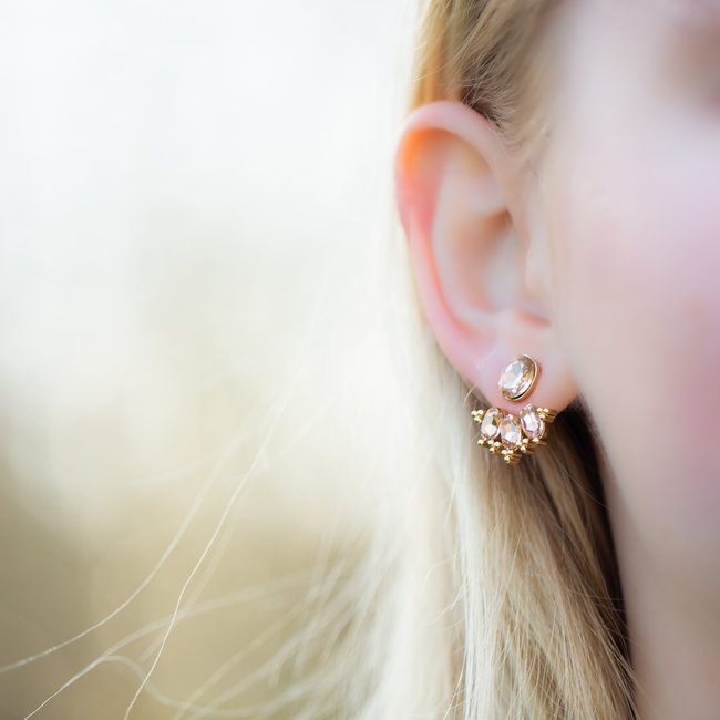 Biba Oorbellen goud nude 2 in 1