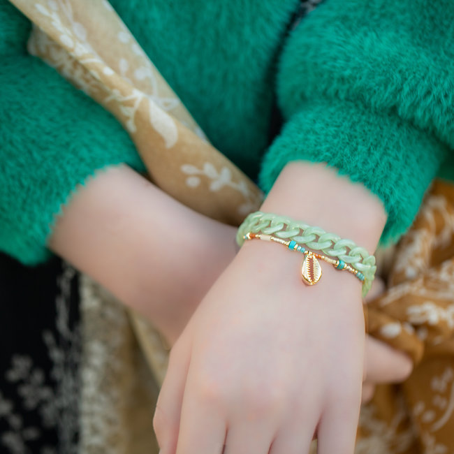 Biba Armbanden resin groen en goud - Beadle