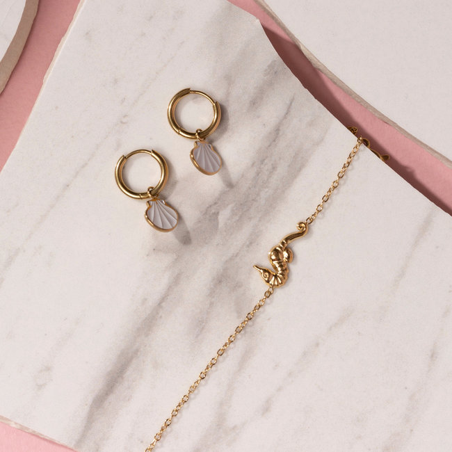 Goud zeepaardje ketting