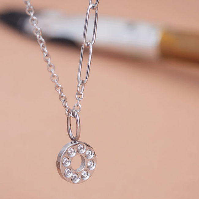 Schakel ketting met ronde hanger