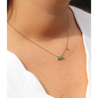 ZAG  Bijoux Ketting met 3 bolletjes turquoise