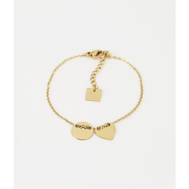 Armband met ''forever family'' bedel goudkleurig