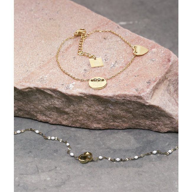 Armband met ''forever family'' bedel goudkleurig