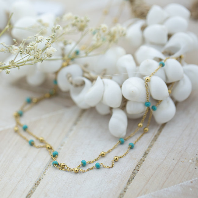 ZAG  Bijoux Turquoise balletjes ketting