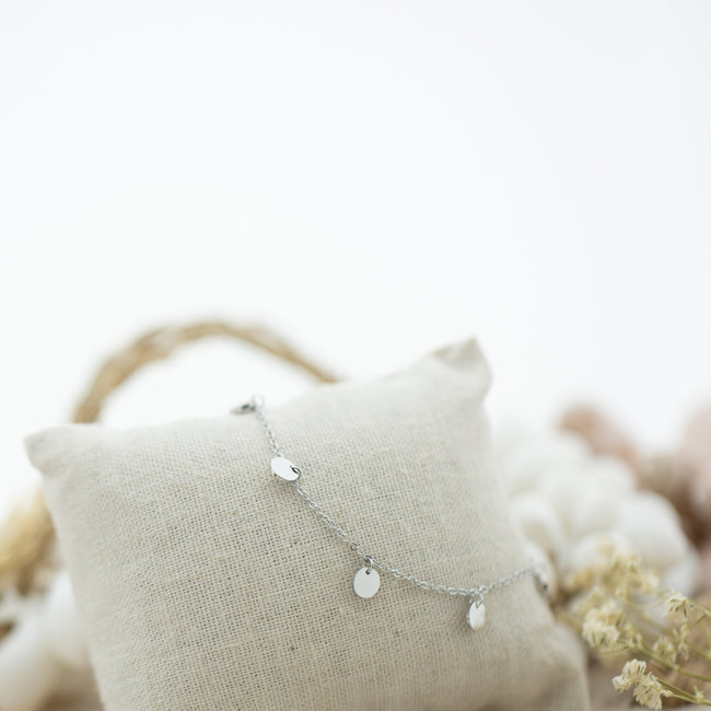 Zilverkleurige ketting muntjes coins