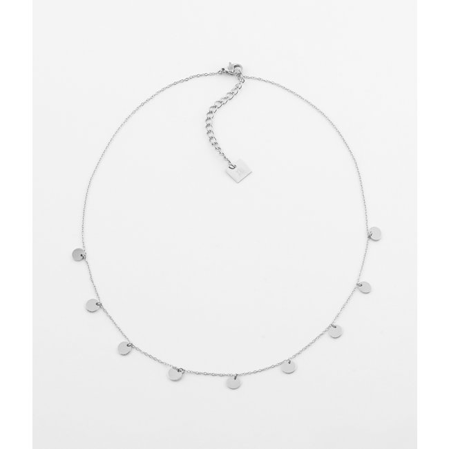 ZAG  Bijoux Zilverkleurige ketting muntjes coins