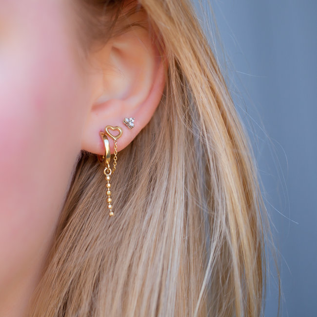 KARMA Goud hart of zirconia oorbellen