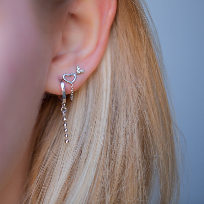 KARMA Zilver hart  oorbellen
