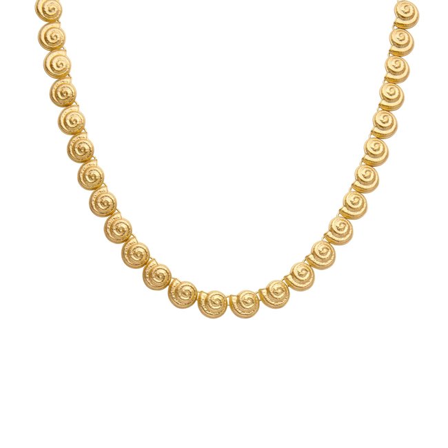 Biba Groene en gouden ketting of oorbellen