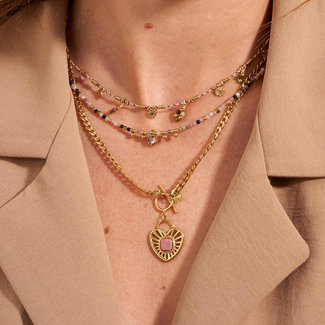 Bohm Paris Goud schakelketting met hart