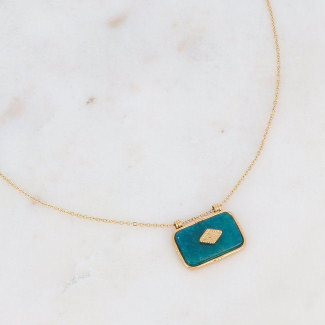 Goud schakelketting met ronde of rechthoek hangers