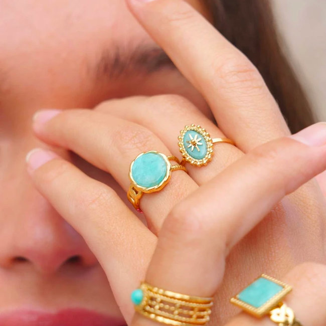Ring met  ronde of ovaal steen