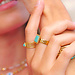 Bohm Paris Vierkante amazoniet stalen ring