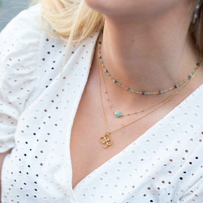 Ketting met klavers of steentjes