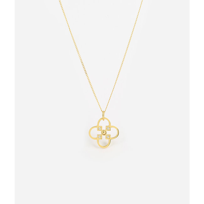 Ketting met klavers of steentjes